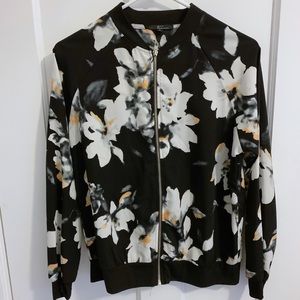 Floral Print Bomber Jacket